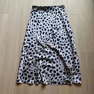 Aqua Leopard Print Midi Skirt. Size Medium.